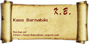 Kass Barnabás névjegykártya