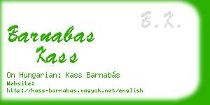 barnabas kass business card